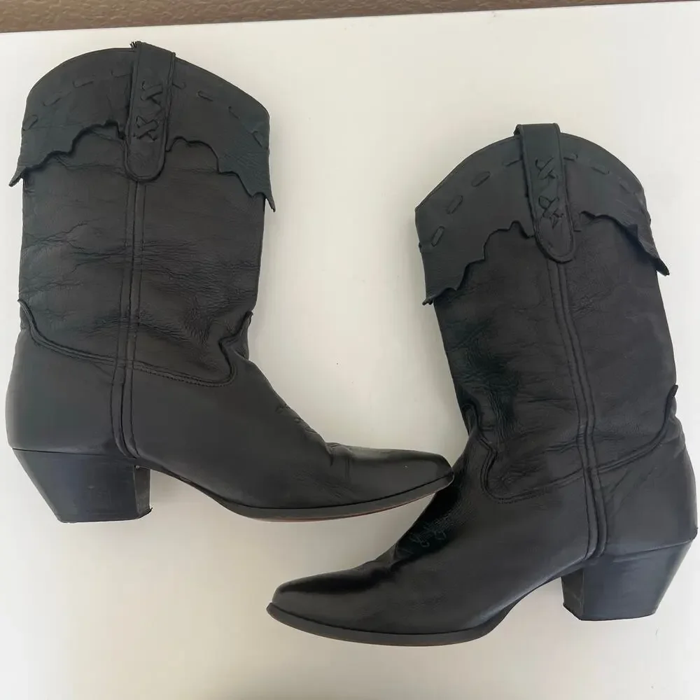 Laredo Black Western Heeled Boots - Picture 5 of 11